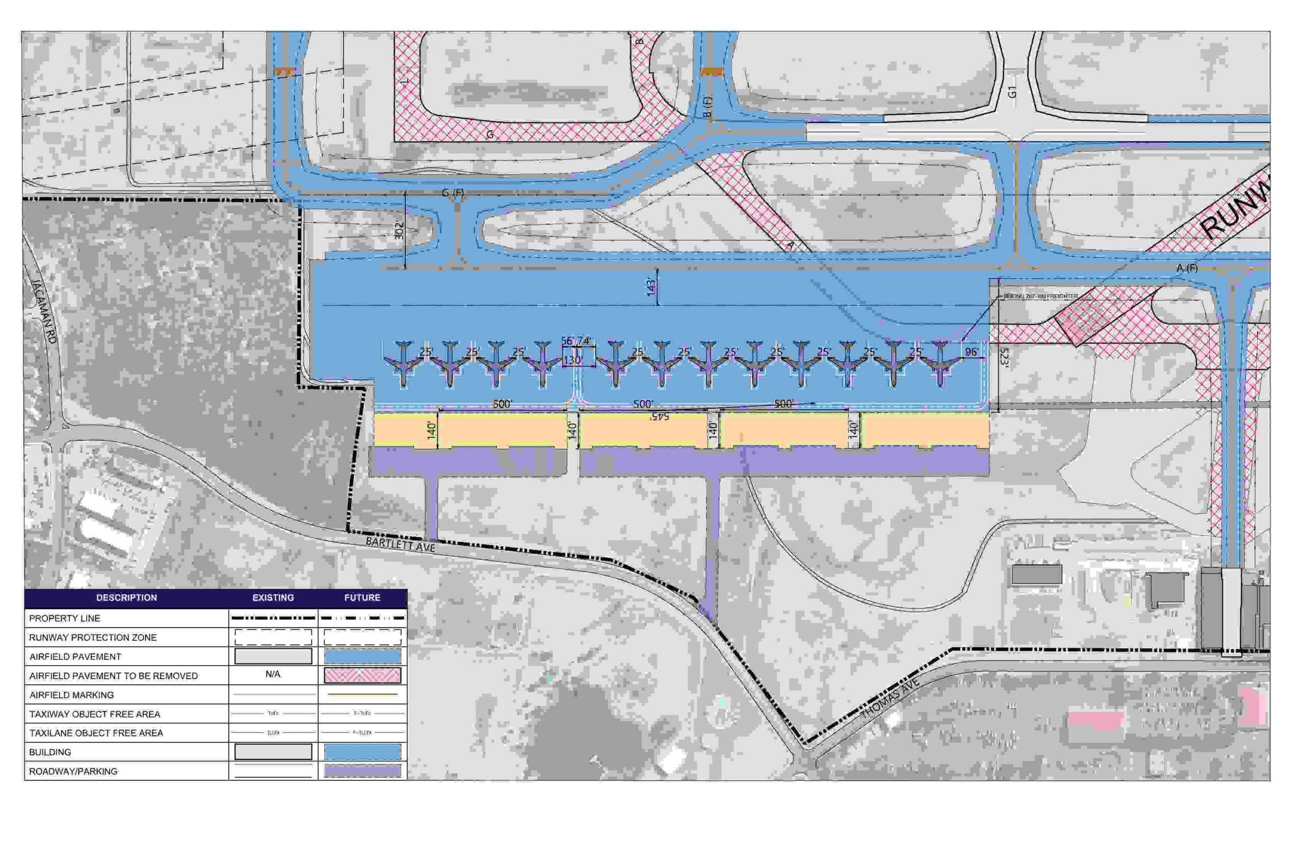Map layout of airport development plan